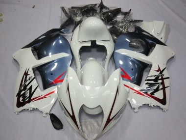 Outlet 1997-2007 Suzuki GSXR 1300 Motorcycle Fairings - White and Dusty Blue