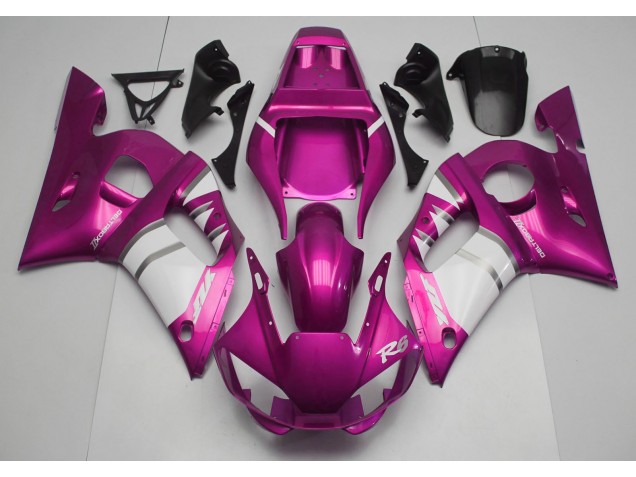 Outlet 1998-2002 Yamaha R6 Motorcycle Fairings - Pink & White