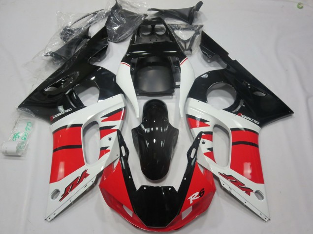 Outlet 1998-2002 Yamaha R6 Motorcycle Fairings - Red White Design