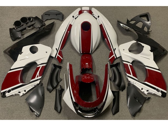 Outlet 1998-2007 Yamaha YZF600 Motorcycle Fairings - Gloss White and Dark Red Outlet 1998-2007 Yamaha YZF600 Motorcycle Fairings - Gloss White and Dark Red