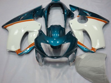 Outlet 1999-2000 Honda CBR600 F4 Motorcycle Fairings - Light Blue and Orange