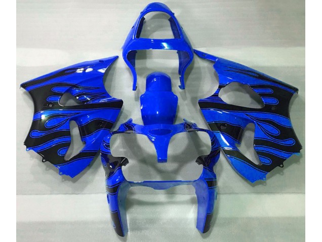 Outlet 2000-2002 Kawasaki ZX6R Motorcycle Fairings - Blue & Black Flame Outlet 2000-2002 Kawasaki ZX6R Motorcycle Fairings - Blue & Black Flame