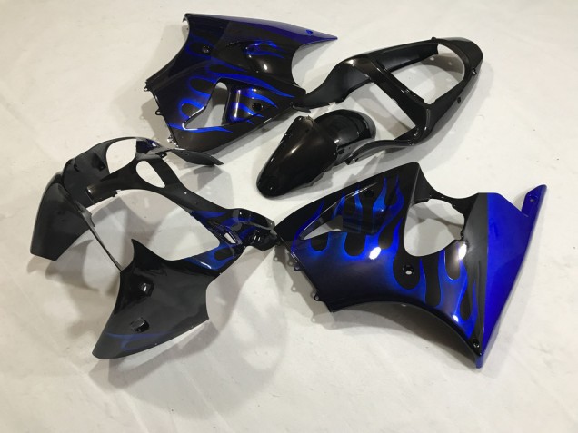 Outlet 2000-2002 Kawasaki ZX6R Motorcycle Fairings - Blue Flame Kit Outlet 2000-2002 Kawasaki ZX6R Motorcycle Fairings - Blue Flame Kit
