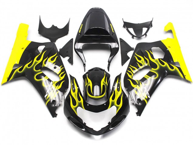 Outlet 2001-2003 Suzuki GSXR 600-750 Motorcycle Fairings - Vibrant Yellow Flame Outlet 2001-2003 Suzuki GSXR 600-750 Motorcycle Fairings - Vibrant Yellow Flame