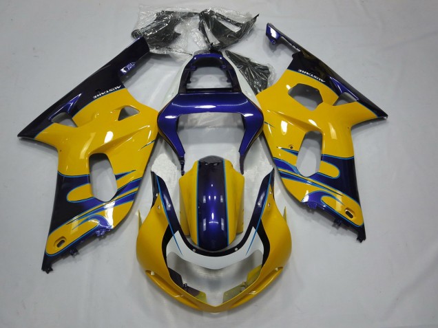 Outlet 2001-2003 Suzuki GSXR 600-750 Motorcycle Fairings - Yellow Blue Outlet 2001-2003 Suzuki GSXR 600-750 Motorcycle Fairings - Yellow Blue