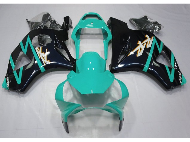 Outlet 2002-2003 Honda CBR954 Motorcycle Fairings - Gloss Black and Cyan Outlet 2002-2003 Honda CBR954 Motorcycle Fairings - Gloss Black and Cyan