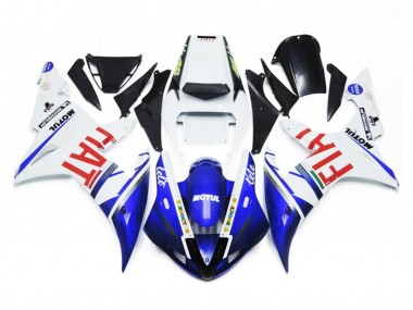 Outlet 2002-2003 Yamaha R1 Motorcycle Fairings - Gloss white and Blue Fiat