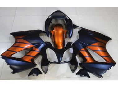 Outlet 2002-2012 Honda VFR800 Motorcycle Fairings - Matte Black & Orange