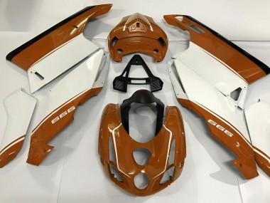 Outlet 2003-2004 Ducati 749 999 Motorcycle Fairings - White Orange and Black
