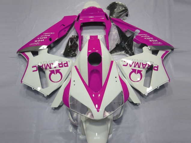 Outlet 2003-2004 Honda CBR600RR Motorcycle Fairings - Gloss White and Pink PRAMAC Outlet 2003-2004 Honda CBR600RR Motorcycle Fairings - Gloss White and Pink PRAMAC