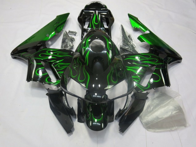 Outlet 2003-2004 Honda CBR600RR Motorcycle Fairings - Green Flames Outlet 2003-2004 Honda CBR600RR Motorcycle Fairings - Green Flames