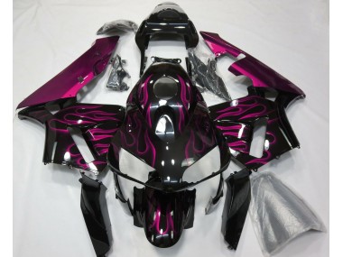 Outlet 2003-2004 Honda CBR600RR Motorcycle Fairings - Hot Pink Flames