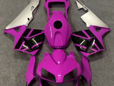 Outlet 2003-2004 Honda CBR600RR Motorcycle Fairings - Hot Pink & Matte Silver