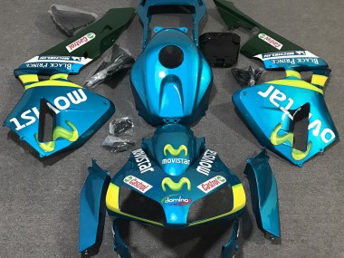 Outlet 2003-2004 Honda CBR600RR Motorcycle Fairings - Light Blue Movistar