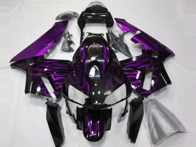 Outlet 2003-2004 Honda CBR600RR Motorcycle Fairings - Purple Flames