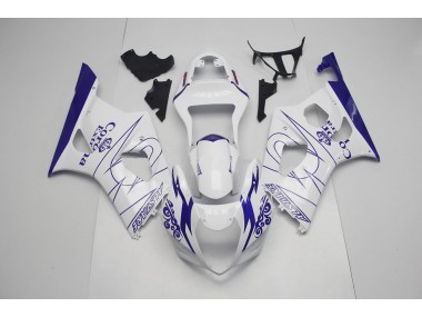 Outlet 2003-2004 Suzuki GSXR 1000 Motorcycle Fairings - Blue and White Corona