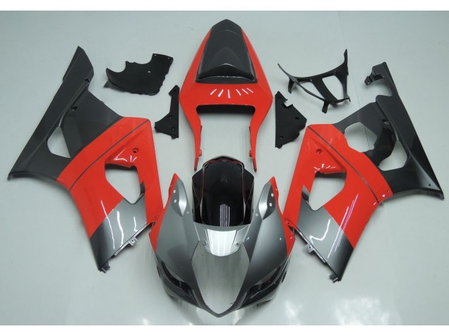 Outlet 2003-2004 Suzuki GSXR 1000 Motorcycle Fairings - Red Silver and Black Outlet 2003-2004 Suzuki GSXR 1000 Motorcycle Fairings - Red Silver and Black