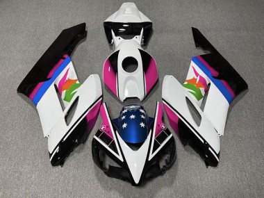 Outlet 2004-2005 Honda CBR1000RR Motorcycle Fairings - Pink and Blue Flag