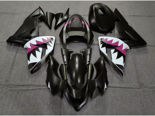 Outlet 2004-2005 Kawasaki ZX10R Motorcycle Fairings - copy of Matte Black and Pink Shark Outlet 2004-2005 Kawasaki ZX10R Motorcycle Fairings - copy of Matte Black and Pink Shark