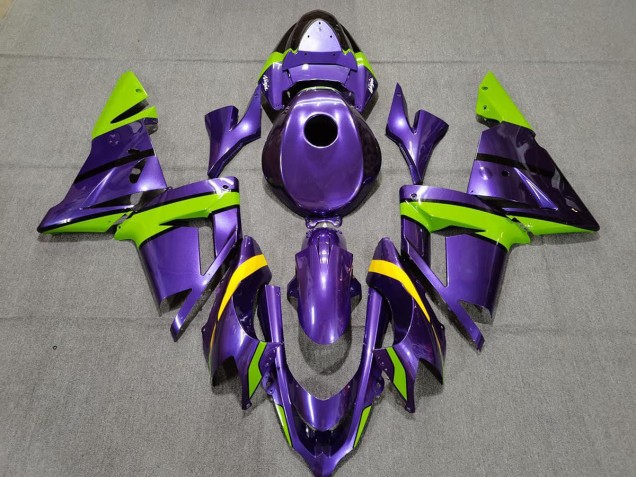 Outlet 2004-2005 Kawasaki ZX10R Motorcycle Fairings - Purple Green and Yellow Outlet 2004-2005 Kawasaki ZX10R Motorcycle Fairings - Purple Green and Yellow