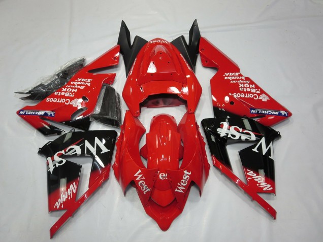 Outlet 2004-2005 Kawasaki ZX10R Motorcycle Fairings - Red West Outlet 2004-2005 Kawasaki ZX10R Motorcycle Fairings - Red West