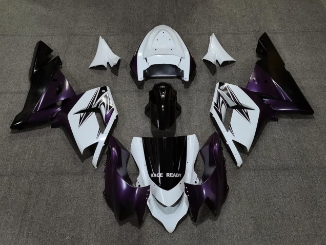 Outlet 2004-2005 Kawasaki ZX10R Motorcycle Fairings - White Purple and Black