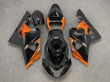 Outlet 2004-2005 Suzuki GSXR 600-750 Motorcycle Fairings - Gloss Black and Orange