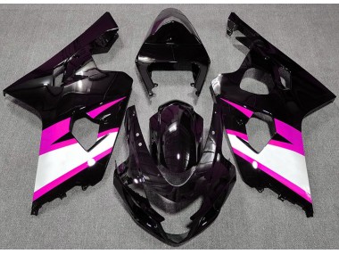 Outlet 2004-2005 Suzuki GSXR 600-750 Motorcycle Fairings - Gloss Black & Pink