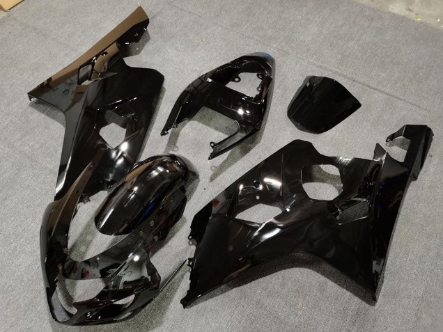 Outlet 2004-2005 Suzuki GSXR 600-750 Motorcycle Fairings - Gloss Black with Blue Decals Outlet 2004-2005 Suzuki GSXR 600-750 Motorcycle Fairings - Gloss Black with Blue Decals