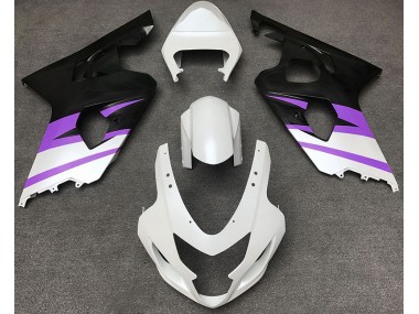 Outlet 2004-2005 Suzuki GSXR 600-750 Motorcycle Fairings - Matte White & Purple