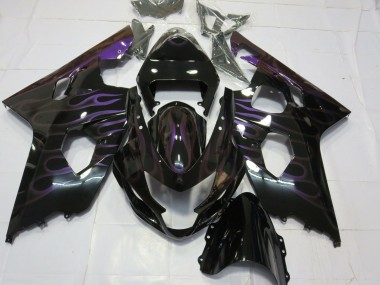 Outlet 2004-2005 Suzuki GSXR 600-750 Motorcycle Fairings - Purple Flame