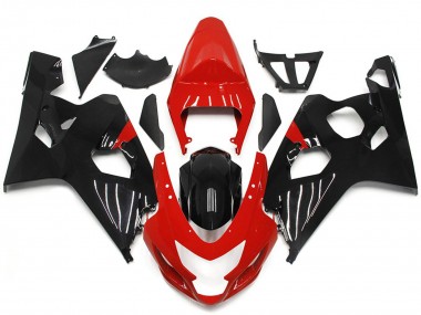 Outlet 2004-2005 Suzuki GSXR 600-750 Motorcycle Fairings - Red and Black Gloss Style