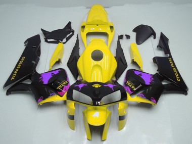 Outlet 2005-2006 Honda CBR600RR Motorcycle Fairings - Gloss Yellow & Purple Splatter