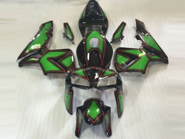 Outlet 2005-2006 Honda CBR600RR Motorcycle Fairings - Green & Red Outline