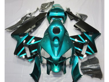 Outlet 2005-2006 Honda CBR600RR Motorcycle Fairings - Teal & Gloss Black Design