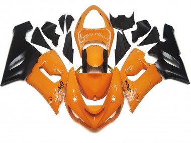 Outlet 2005-2006 Kawasaki ZX6R Motorcycle Fairings - Light Orange and Black