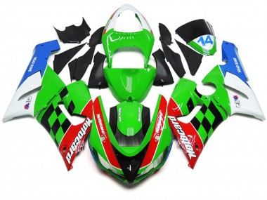 Outlet 2005-2006 Kawasaki ZX6R Motorcycle Fairings - Multi Color Check