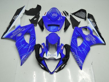 Outlet 2005-2006 Suzuki GSXR 1000 Motorcycle Fairings - Blue and White Corona