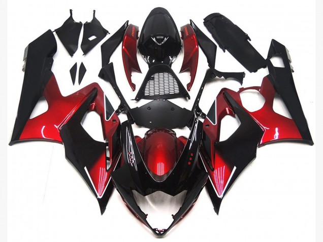 Outlet 2005-2006 Suzuki GSXR 1000 Motorcycle Fairings - Maroon red and Gloss Black Outlet 2005-2006 Suzuki GSXR 1000 Motorcycle Fairings - Maroon red and Gloss Black