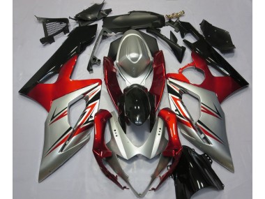 Outlet 2005-2006 Suzuki GSXR 1000 Motorcycle Fairings - Red and Silver