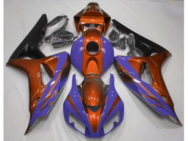 Outlet 2006-2007 Honda CBR1000RR Motorcycle Fairings - Gloss Orange and Dark Blue
