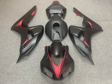 Outlet 2006-2007 Honda CBR1000RR Motorcycle Fairings - Matte Black and Red
