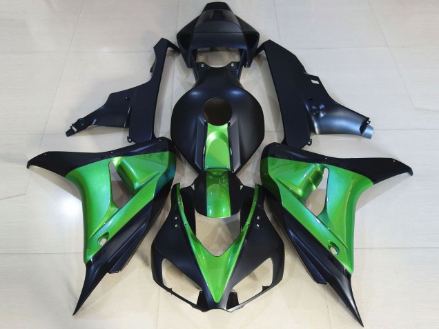 Outlet 2006-2007 Honda CBR1000RR Motorcycle Fairings - Matte Black & Green Outlet 2006-2007 Honda CBR1000RR Motorcycle Fairings - Matte Black & Green