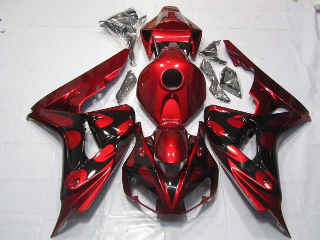 Outlet 2006-2007 Honda CBR1000RR Motorcycle Fairings - Red and Black Candy