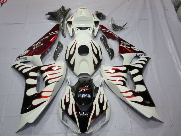 Outlet 2006-2007 Honda CBR1000RR Motorcycle Fairings - Red and Black Flame