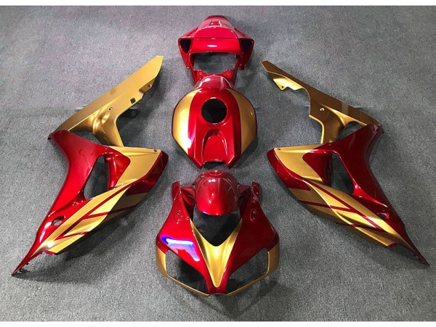 Outlet 2006-2007 Honda CBR1000RR Motorcycle Fairings - Red & Gold