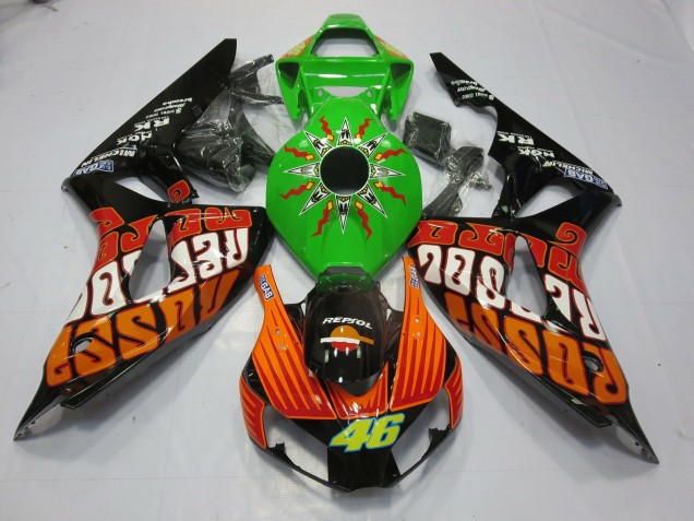 Outlet 2006-2007 Honda CBR1000RR Motorcycle Fairings - Rossi Lime
