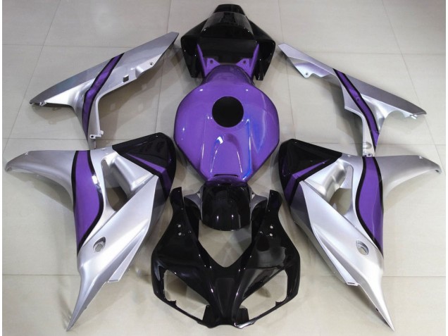 Outlet 2006-2007 Honda CBR1000RR Motorcycle Fairings - Silver and Purple Custom