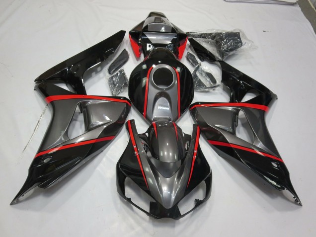 Outlet 2006-2007 Honda CBR1000RR Motorcycle Fairings - Silver Black Red Pin Stripe