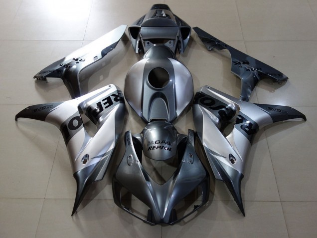 Outlet 2006-2007 Honda CBR1000RR Motorcycle Fairings - Silver Repsol Style Design Outlet 2006-2007 Honda CBR1000RR Motorcycle Fairings - Silver Repsol Style Design